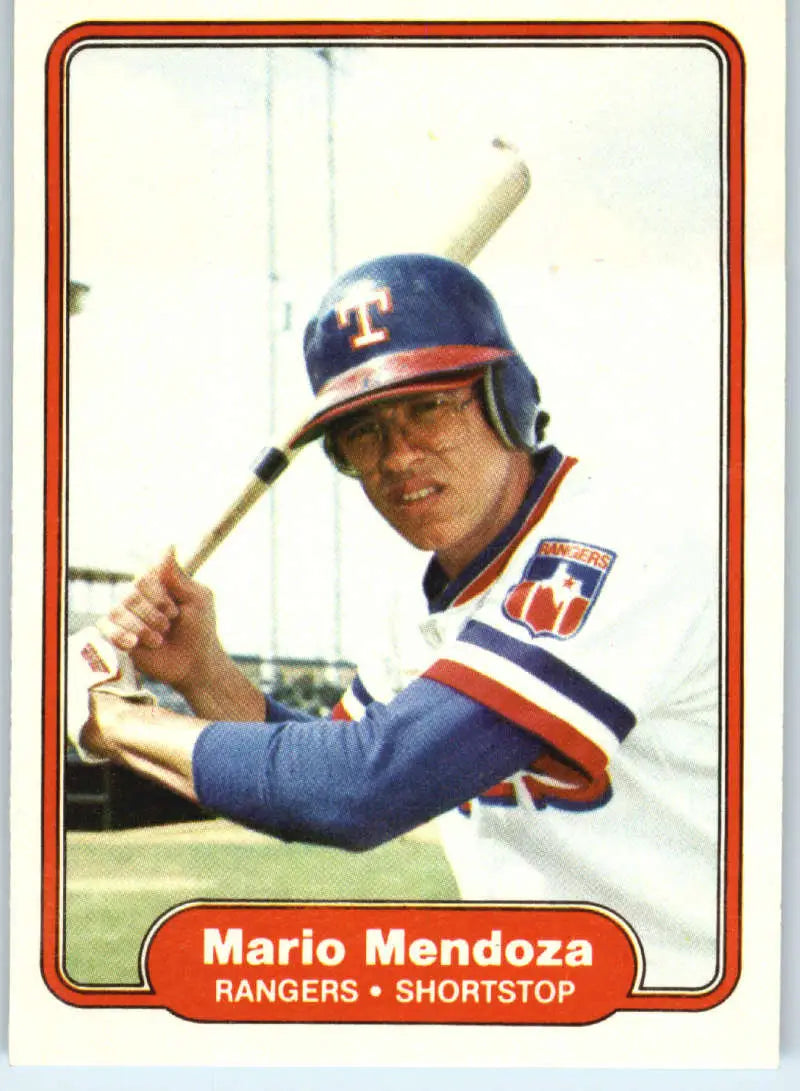 1982 Fleer #325 Mario Mendoza EX Excellent Texas Rangers Baseball Card - Baseball Card Single