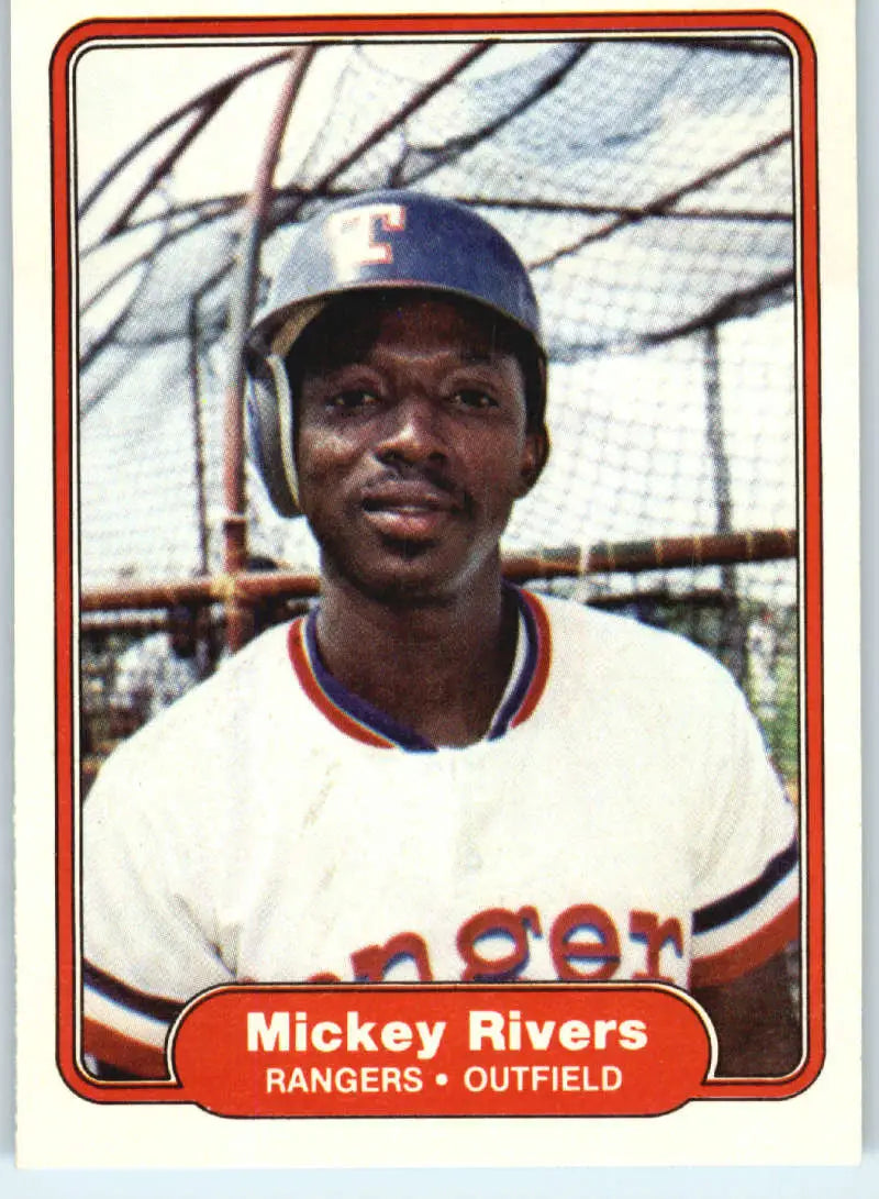 1982 Fleer #328 Mickey Rivers EX Excellent Texas Rangers Baseball Card - Baseball Card Single