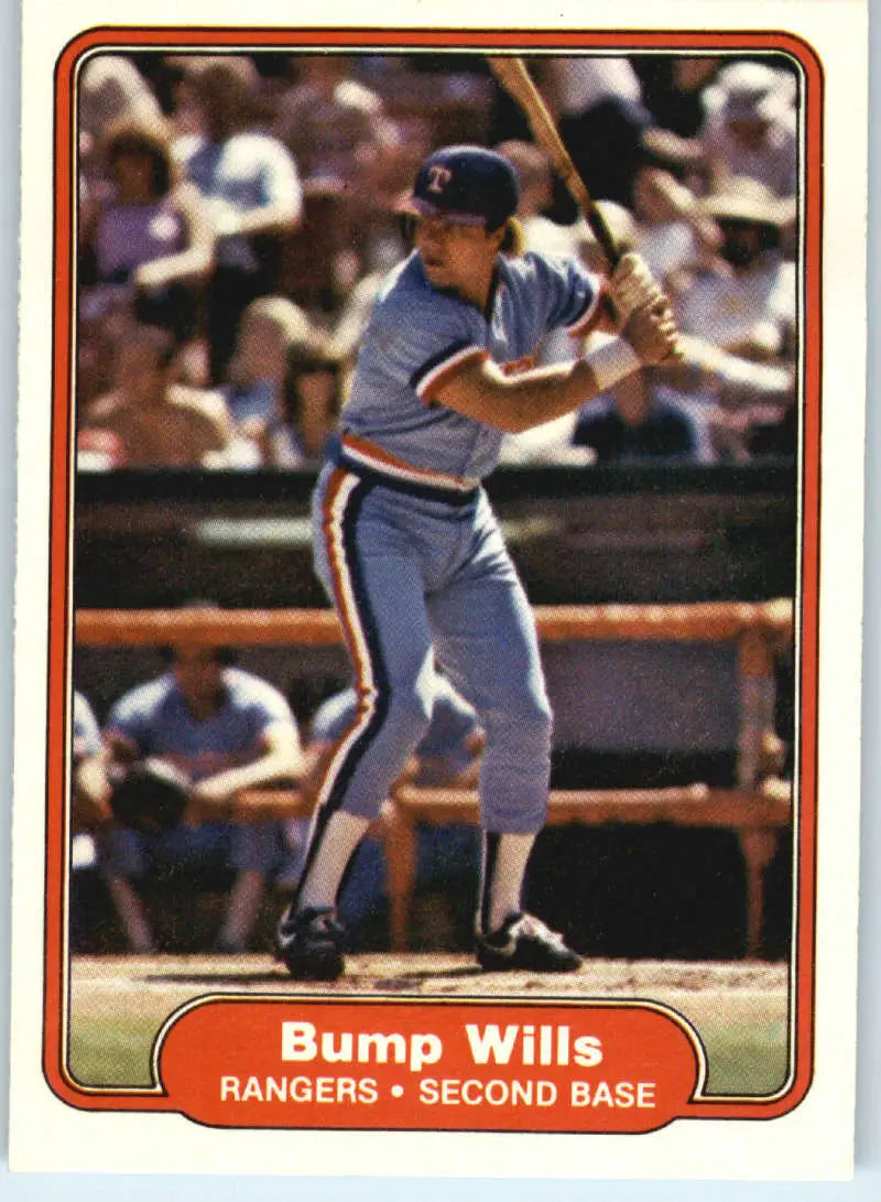 1982 Fleer #334 Bump Wills EX Excellent Texas Rangers Baseball Card - Baseball Card Single