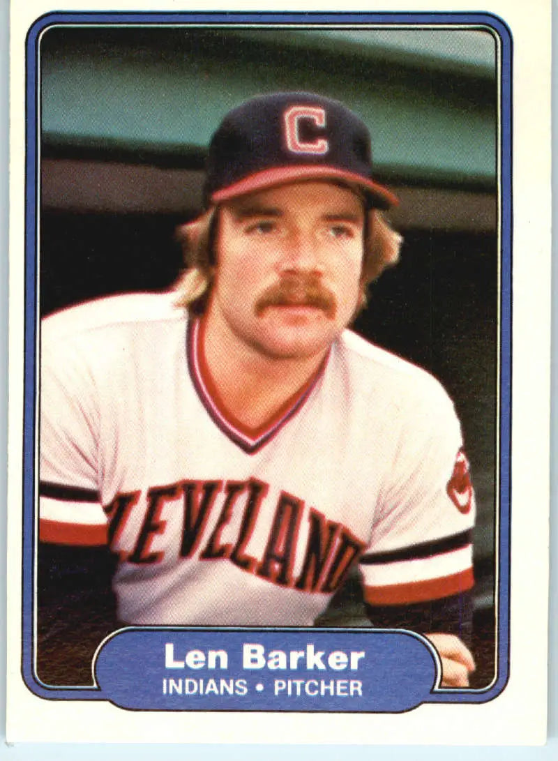 1982 Fleer #360 Len Barker EX Excellent Cleveland Indians Baseball Card - Baseball Card Single