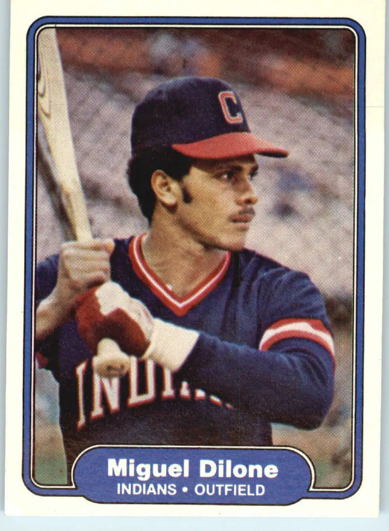 1982 Fleer #365 Miguel Dilone EX Excellent Cleveland Indians Baseball Card - Baseball Card Single