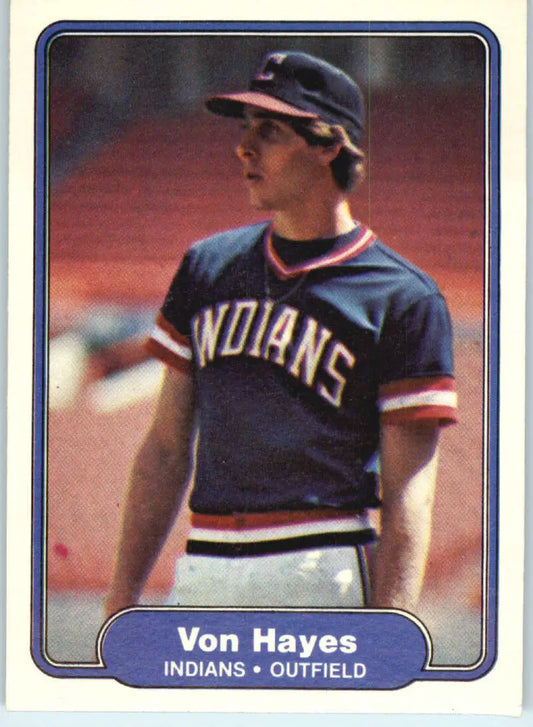 1982 Fleer #371 Von Hayes EX Excellent RC Rookie Cleveland Indians Baseball Card - Baseball Card Single