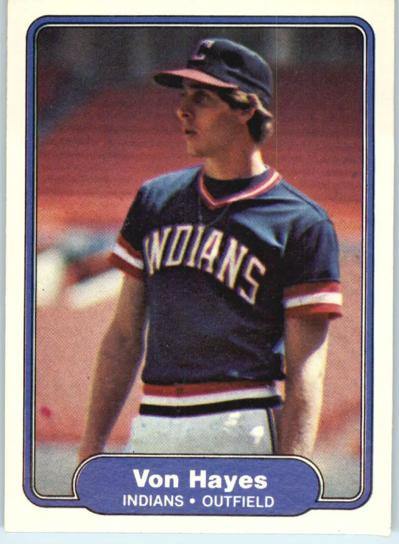 1982 Fleer #371 Von Hayes EX Excellent RC Rookie Cleveland Indians Baseball Card - Baseball Card Single