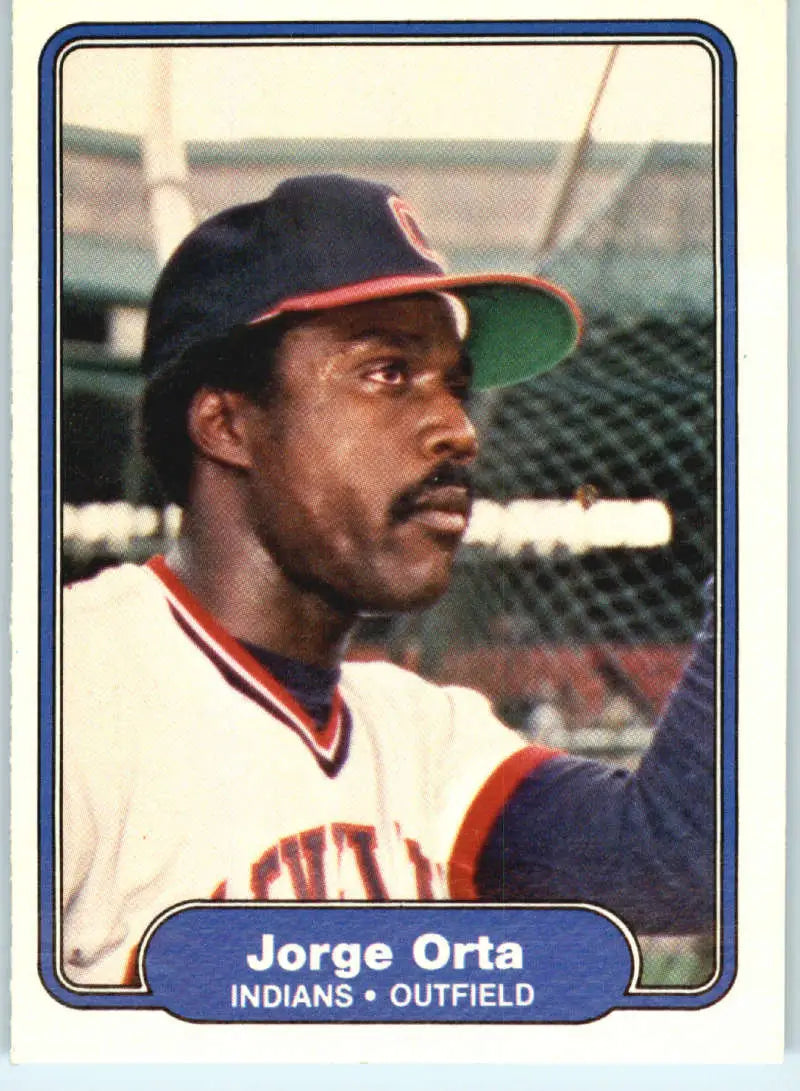 1982 Fleer #376 Jorge Orta EX Excellent Cleveland Indians Baseball Card - Baseball Card Single
