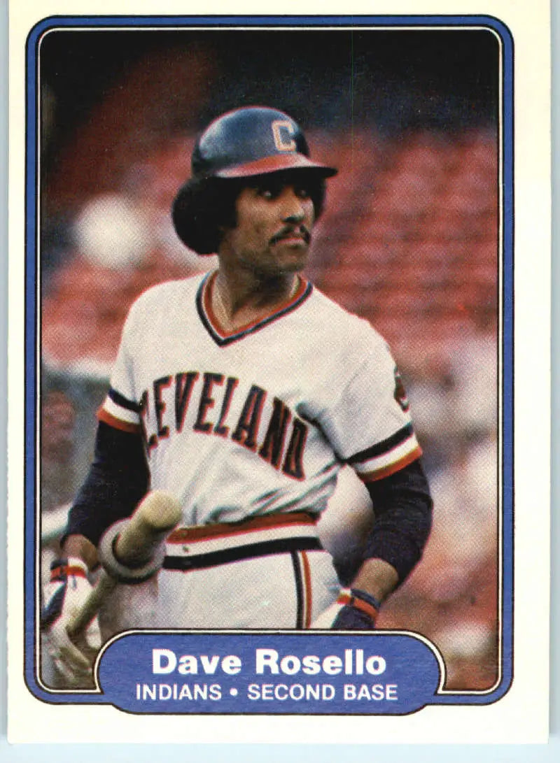 1982 Fleer #377 Dave Rosello EX Excellent Cleveland Indians Baseball Card - Baseball Card Single