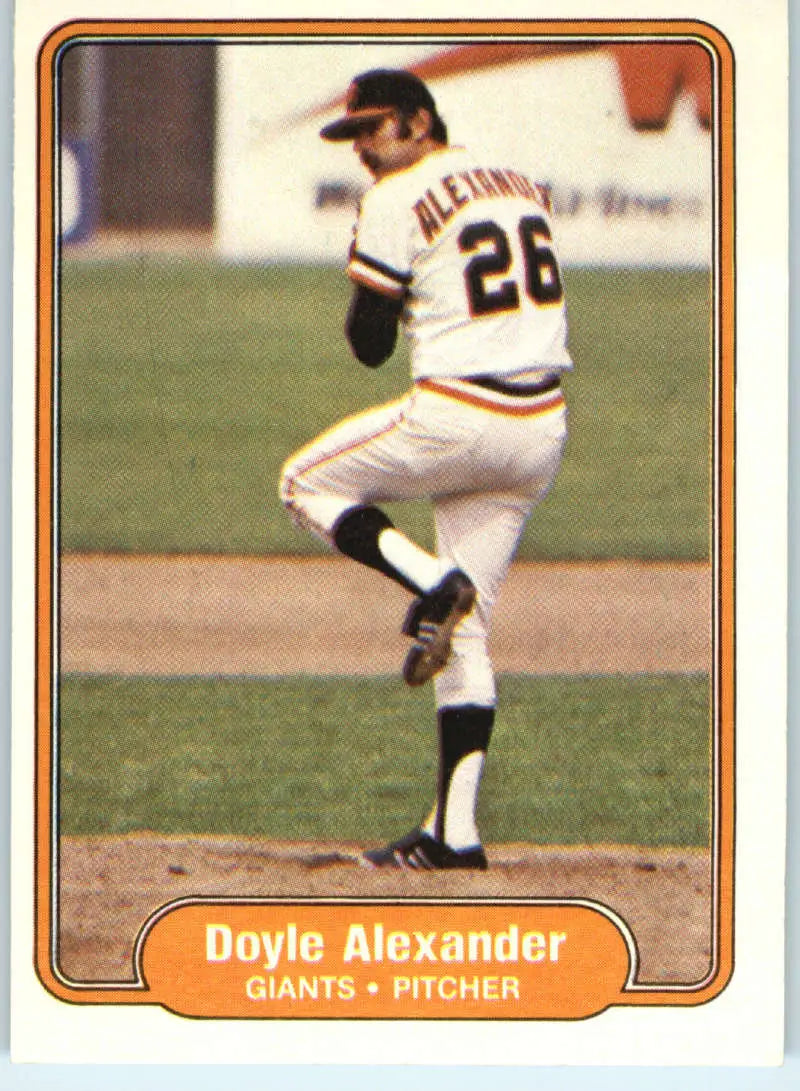 1982 Fleer #383 Doyle Alexander EX Excellent San Francisco Giants Baseball Card - Baseball Card Single