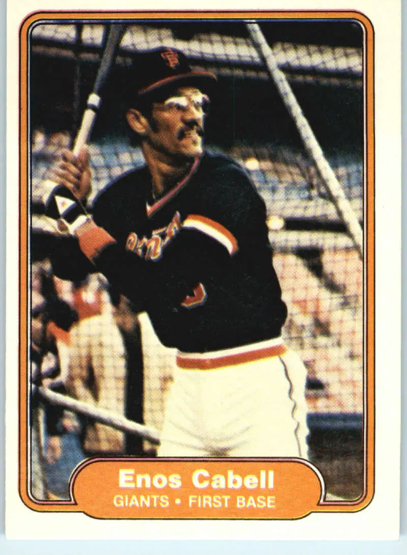 1982 Fleer #386 Enos Cabell EX Excellent San Francisco Giants Baseball Card - Baseball Card Single