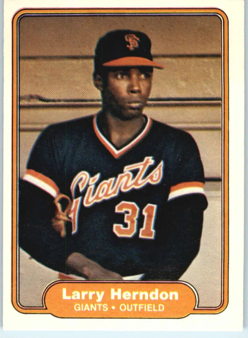 1982 Fleer #390 Larry Herndon EX Excellent San Francisco Giants Baseball Card - Baseball Card Single