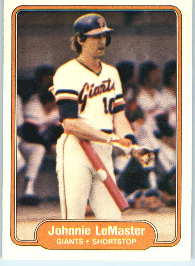 1982 Fleer #393 Johnnie LeMaster EX Excellent San Francisco Giants Baseball Card - Baseball Card Single