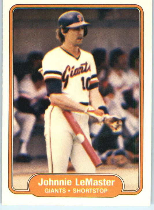 1982 Fleer #393 Johnnie LeMaster EX Excellent San Francisco Giants Baseball Card - Baseball Card Single