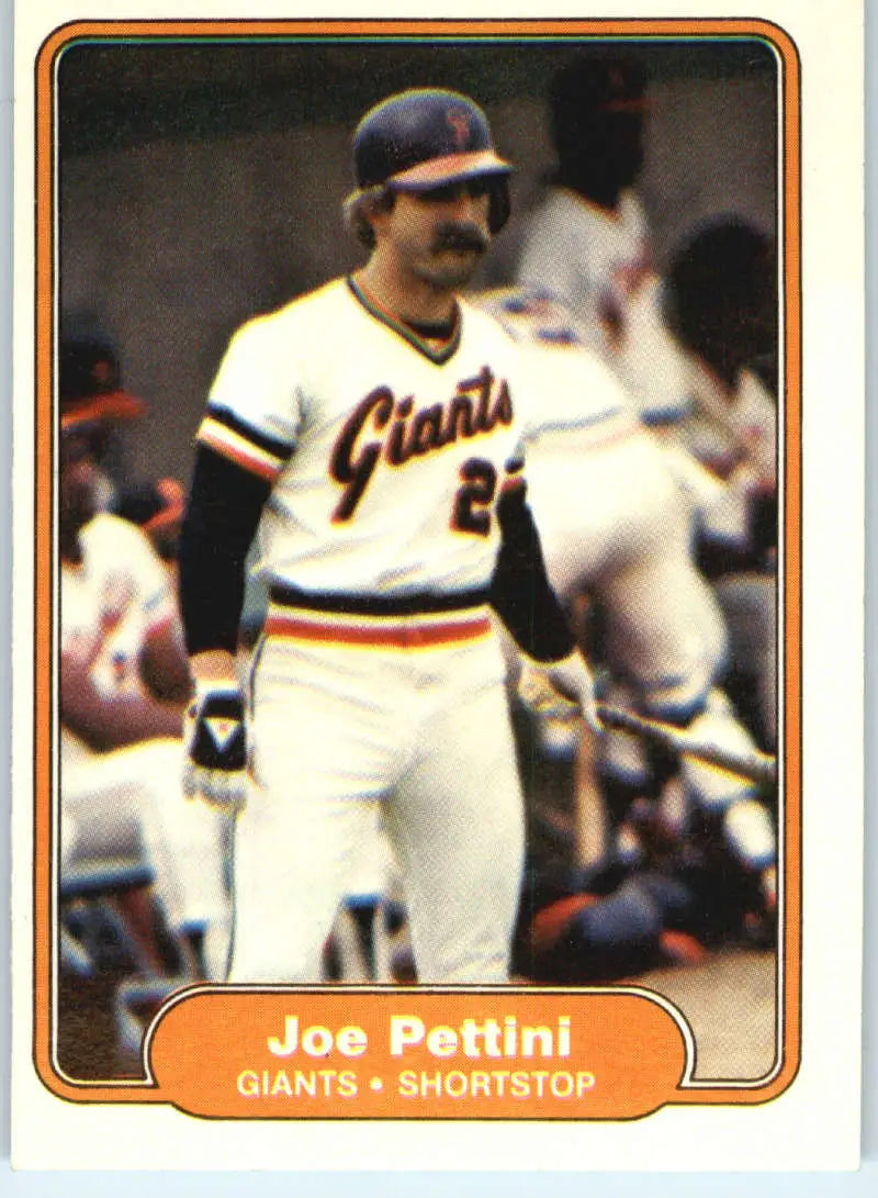 1982 Fleer #398 Joe Pettini EX Excellent San Francisco Giants Baseball Card - Baseball Card Single