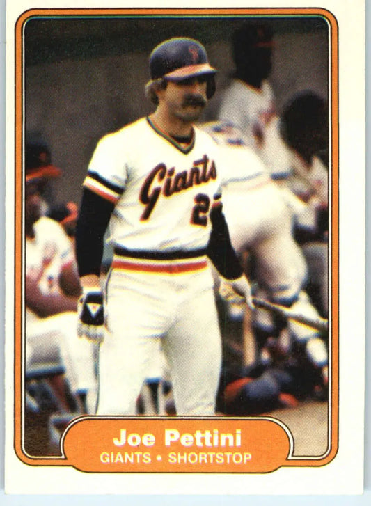 1982 Fleer #398 Joe Pettini EX Excellent San Francisco Giants Baseball Card - Baseball Card Single