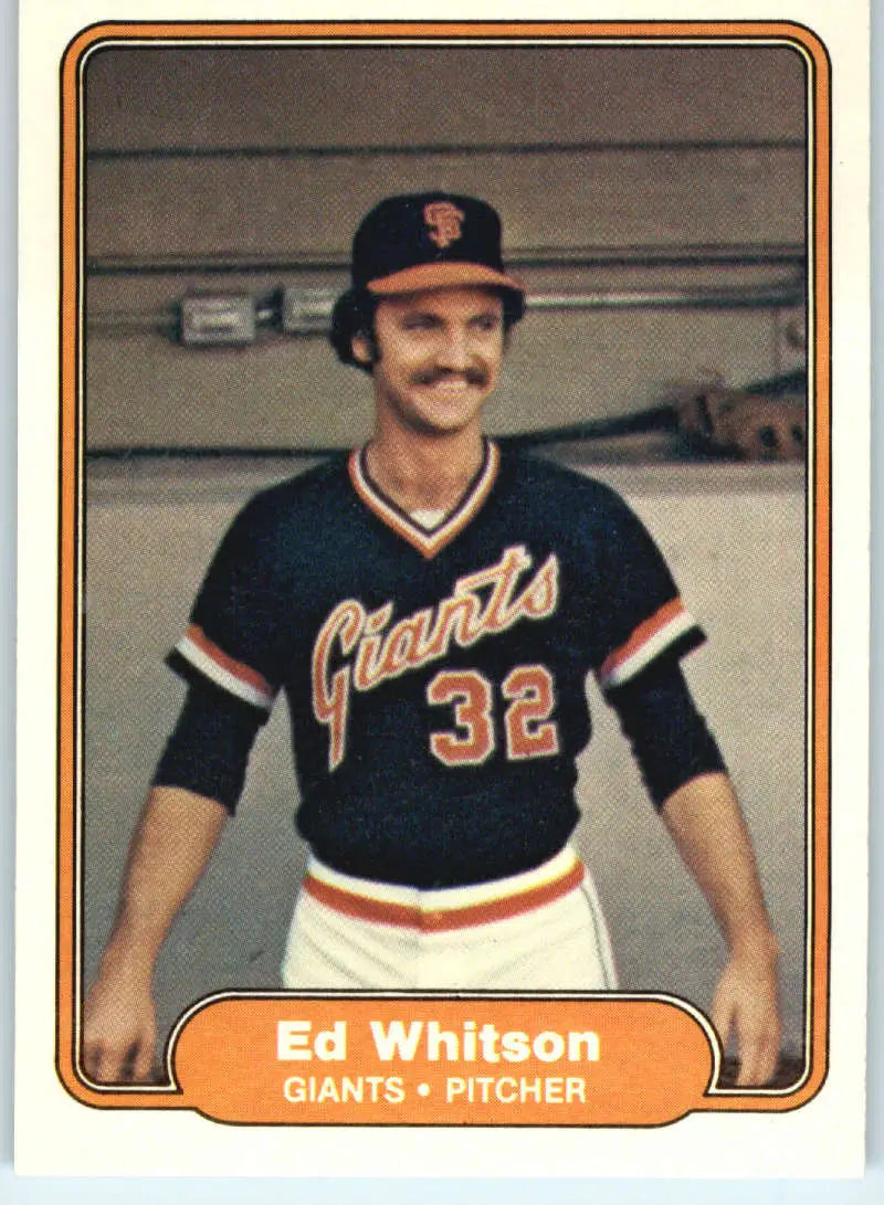 1982 Fleer #402 Ed Whitson EX Excellent San Francisco Giants Baseball Card - Baseball Card Single
