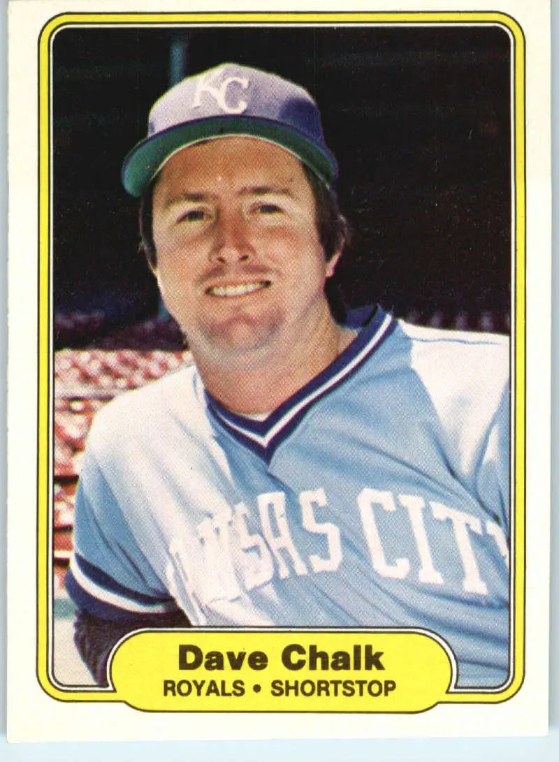 1982 Fleer #407 Dave Chalk EX Excellent Kansas City Royals Baseball Card - Baseball Card Single