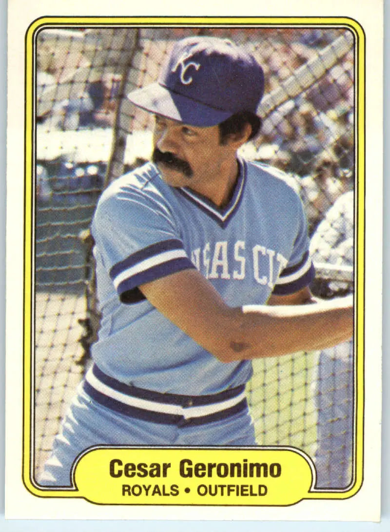 1982 Fleer #409 Cesar Geronimo EX Excellent Kansas City Royals Baseball Card - Baseball Card Single