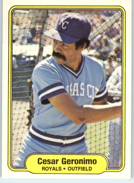 1982 Fleer #409 Cesar Geronimo EX Excellent Kansas City Royals Baseball Card - Baseball Card Single