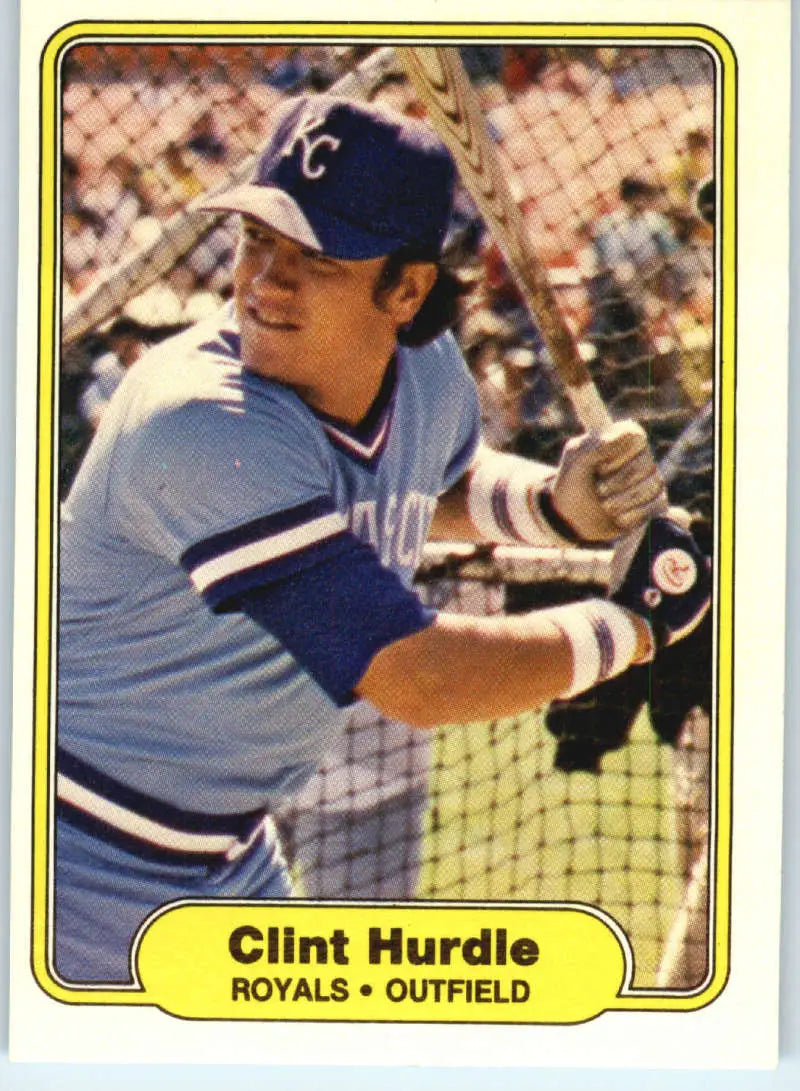 1982 Fleer #411 Clint Hurdle EX Excellent Kansas City Royals Baseball Card - Baseball Card Single