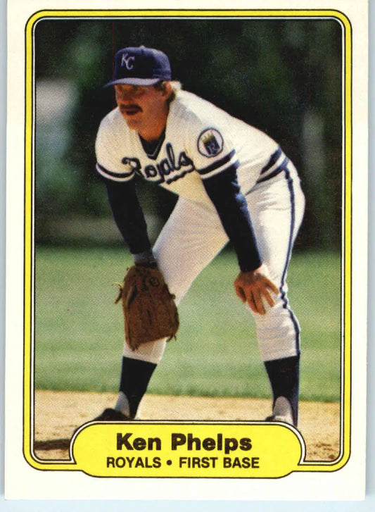 1982 Fleer #420 Ken Phelps EX Excellent Kansas City Royals Baseball Card - Baseball Card Single