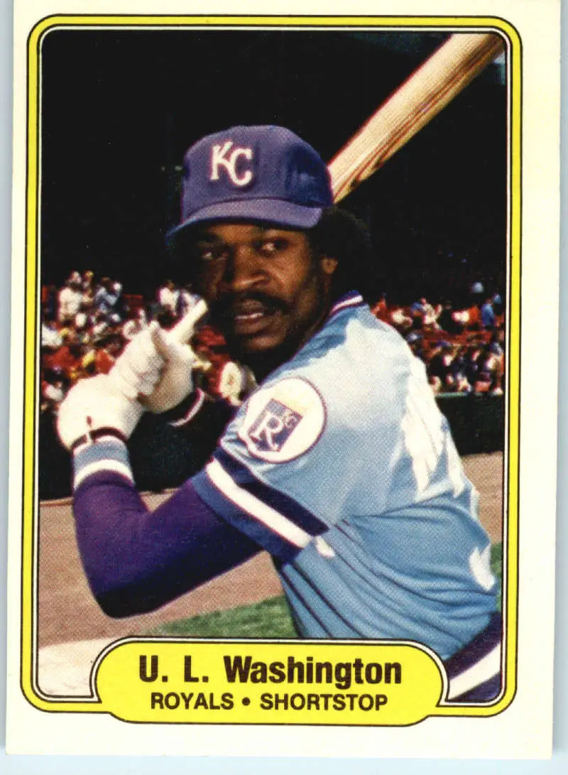 1982 Fleer #424 U.L. Washington EX Excellent Kansas City Royals Baseball Card - Baseball Card Single