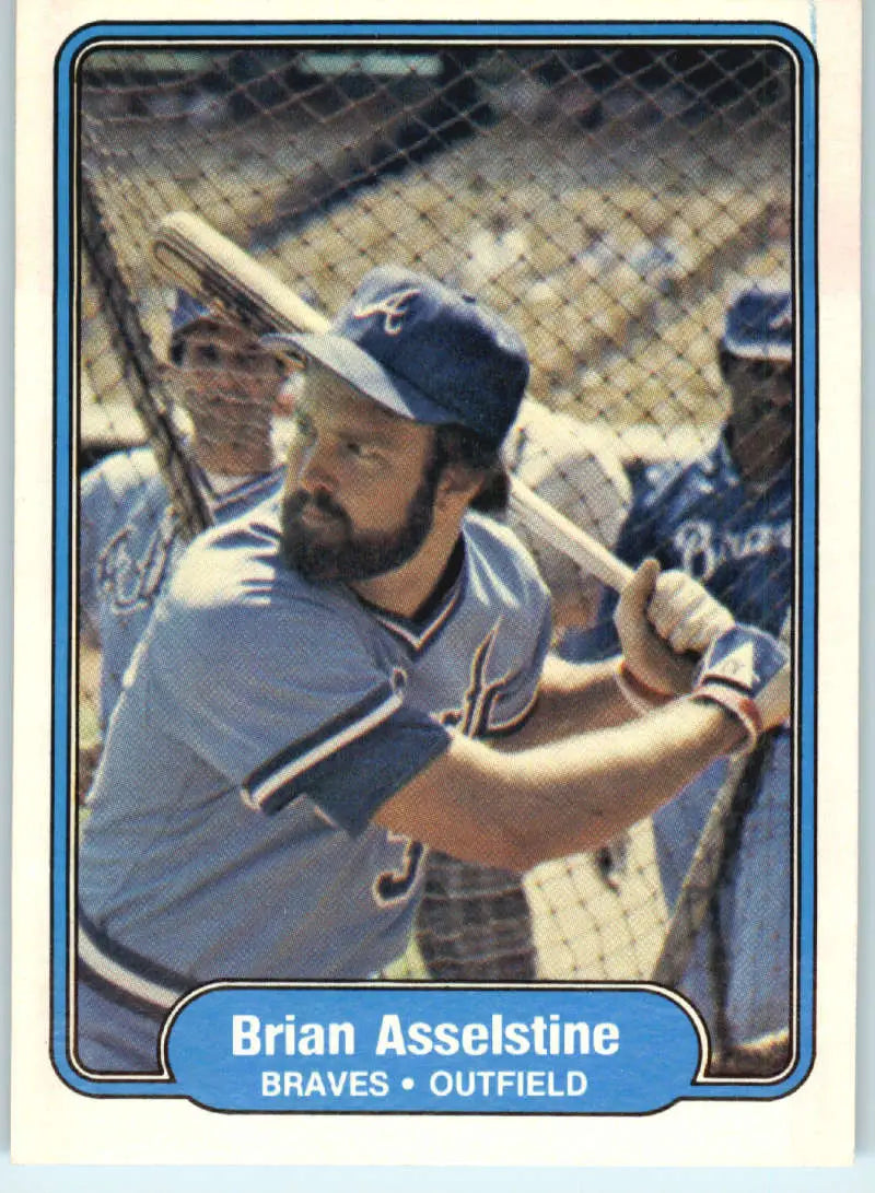 1982 Fleer #428 Brian Asselstine EX Excellent Atlanta Braves Baseball Card - Baseball Card Single