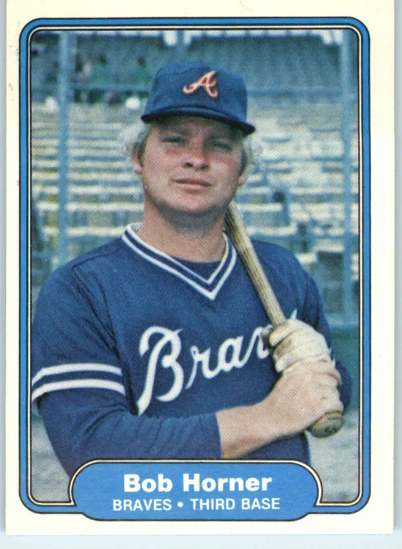 1982 Fleer #436 Bob Horner EX Excellent Atlanta Braves Baseball Card - Baseball Card Single
