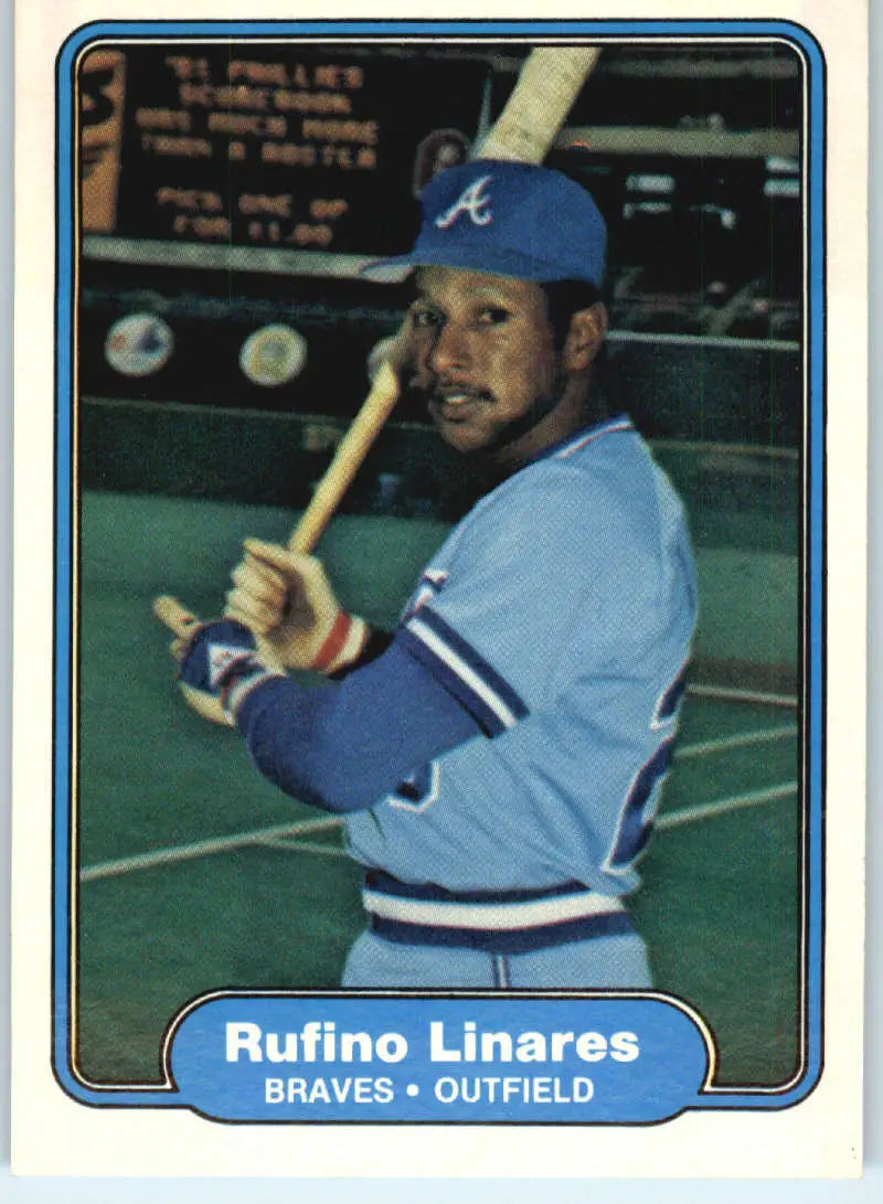 1982 Fleer #439 Rufino Linares EX Excellent RC Rookie Atlanta Braves Baseball Card - Baseball Card Single