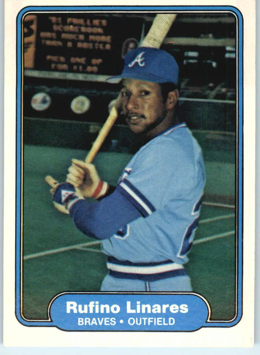 1982 Fleer #439 Rufino Linares EX Excellent RC Rookie Atlanta Braves Baseball Card - Baseball Card Single