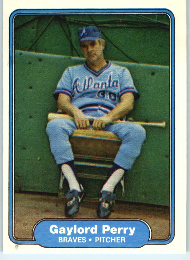 1982 Fleer #445 Gaylord Perry EX Excellent Atlanta Braves Baseball Card - Baseball Card Single