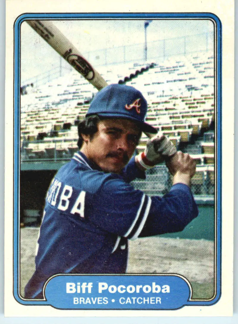 1982 Fleer #446 Biff Pocoroba EX Excellent Atlanta Braves Baseball Card - Baseball Card Single
