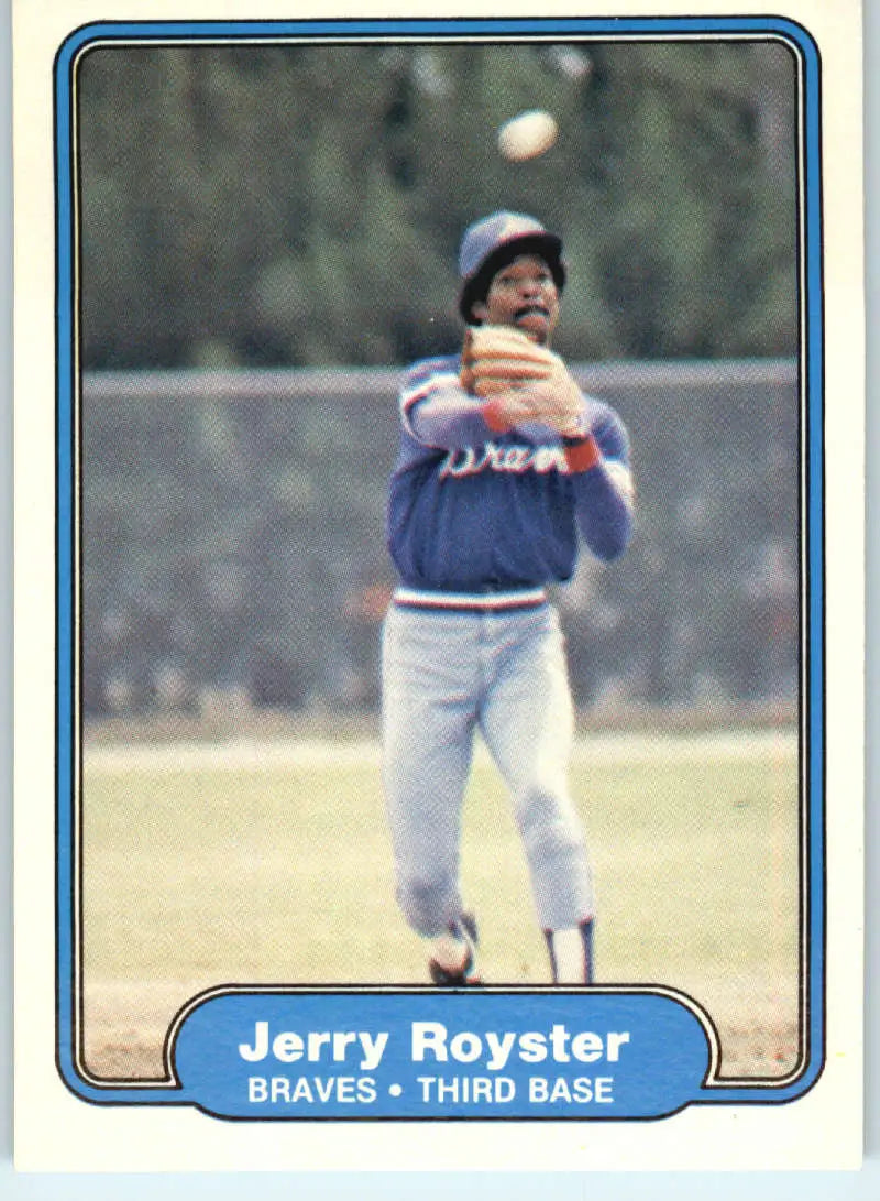 1982 Fleer #448 Jerry Royster EX Excellent Atlanta Braves Baseball Card - Baseball Card Single