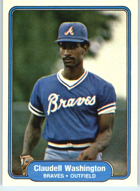 1982 Fleer #449 Claudell Washington EX Excellent Atlanta Braves Baseball Card - Baseball Card Single