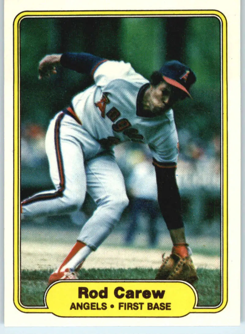 1982 Fleer #455 Rod Carew EX Excellent California Angels Baseball Card - Baseball Card Single
