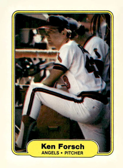 Vintage 1982 Fleer Ken Forsch California Angels baseball card featuring pitcher