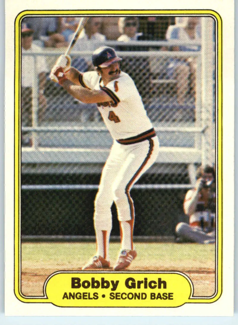 1982 Fleer #461 Bobby Grich EX Excellent California Angels Baseball Card - Baseball Card Single
