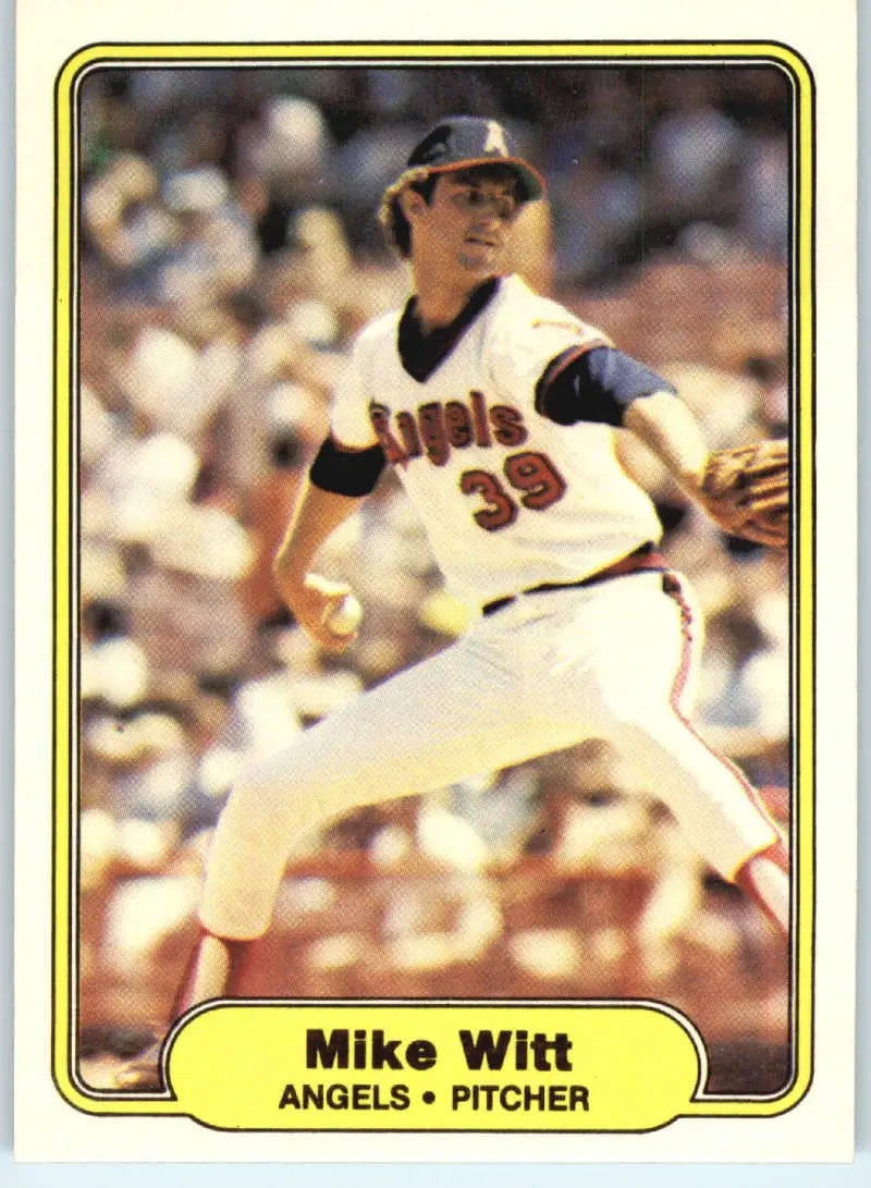 1982 Fleer #473 Mike Witt EX Excellent California Angels Baseball Card - Baseball Card Single