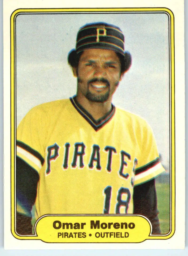 1982 Fleer #487 Omar Moreno EX Excellent Pittsburgh Pirates Baseball Card - Baseball Card Single