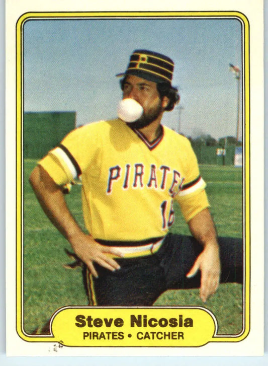 1982 Fleer #488 Steve Nicosia EX Excellent Pittsburgh Pirates Baseball Card - Baseball Card Single