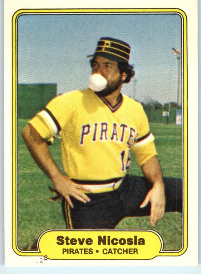 1982 Fleer #488 Steve Nicosia EX Excellent Pittsburgh Pirates Baseball Card - Baseball Card Single
