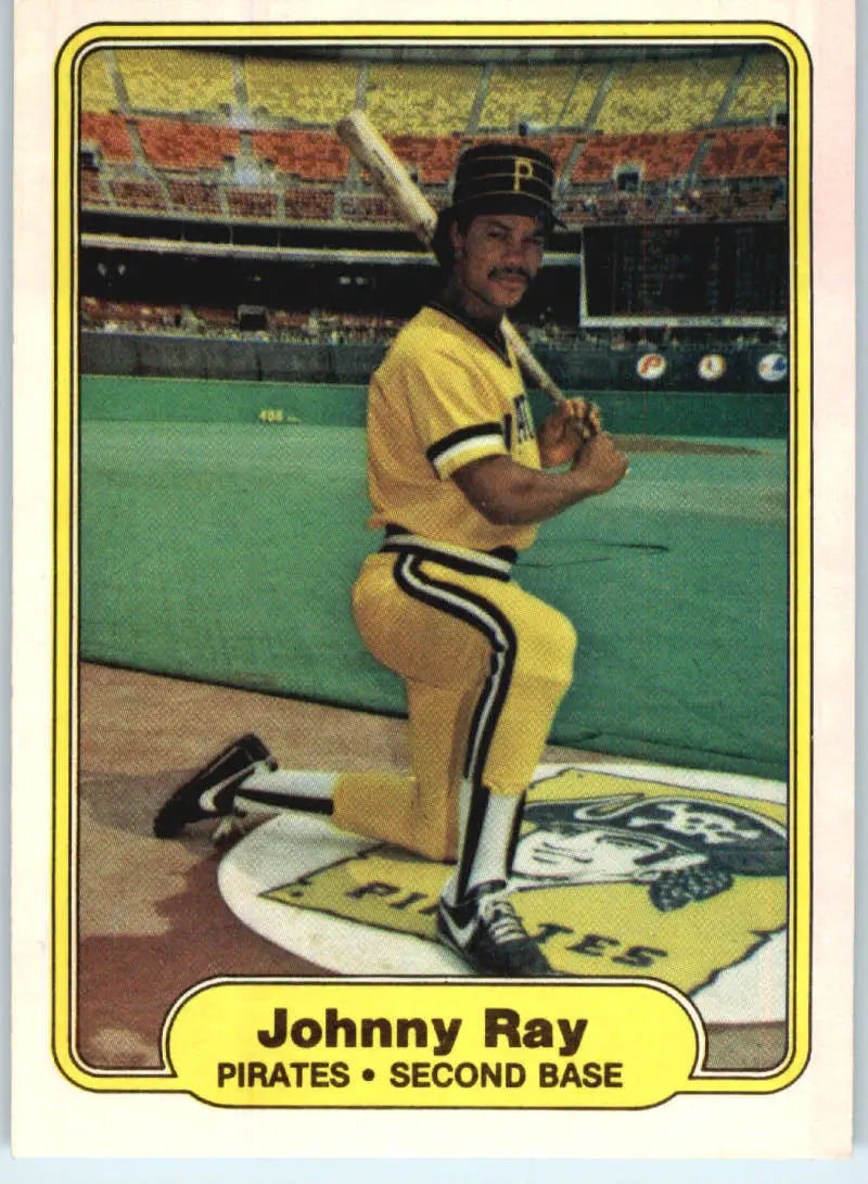 1982 Fleer #492 Johnny Ray EX Excellent RC Rookie Pittsburgh Pirates Baseball Card - Baseball Card Single