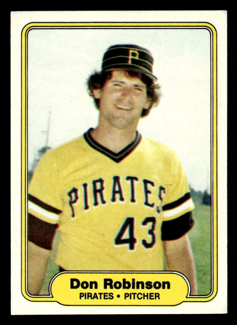 Vintage Don Robinson baseball card from 1982 Fleer #495 featuring Pittsburgh Pirates
