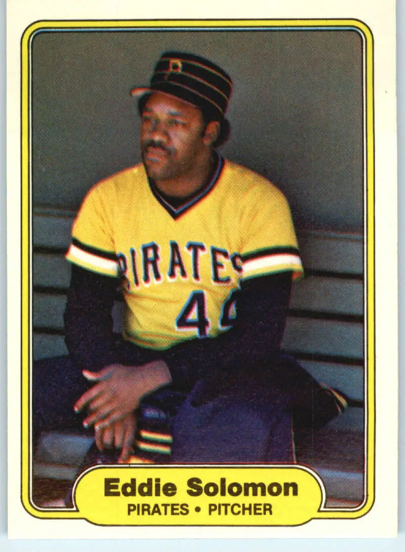 1982 Fleer #498 Eddie Solomon EX Excellent Pittsburgh Pirates Baseball Card - Baseball Card Single