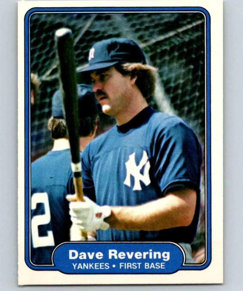 1982 Fleer #51 Dave Revering EX Excellent New York Yankees Baseball Card - Baseball Card Single