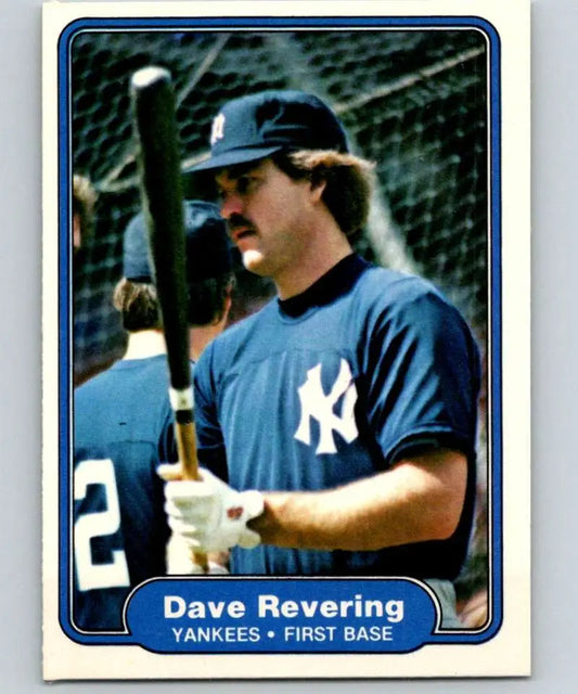 1982 Fleer #51 Dave Revering EX Excellent New York Yankees Baseball Card - Baseball Card Single
