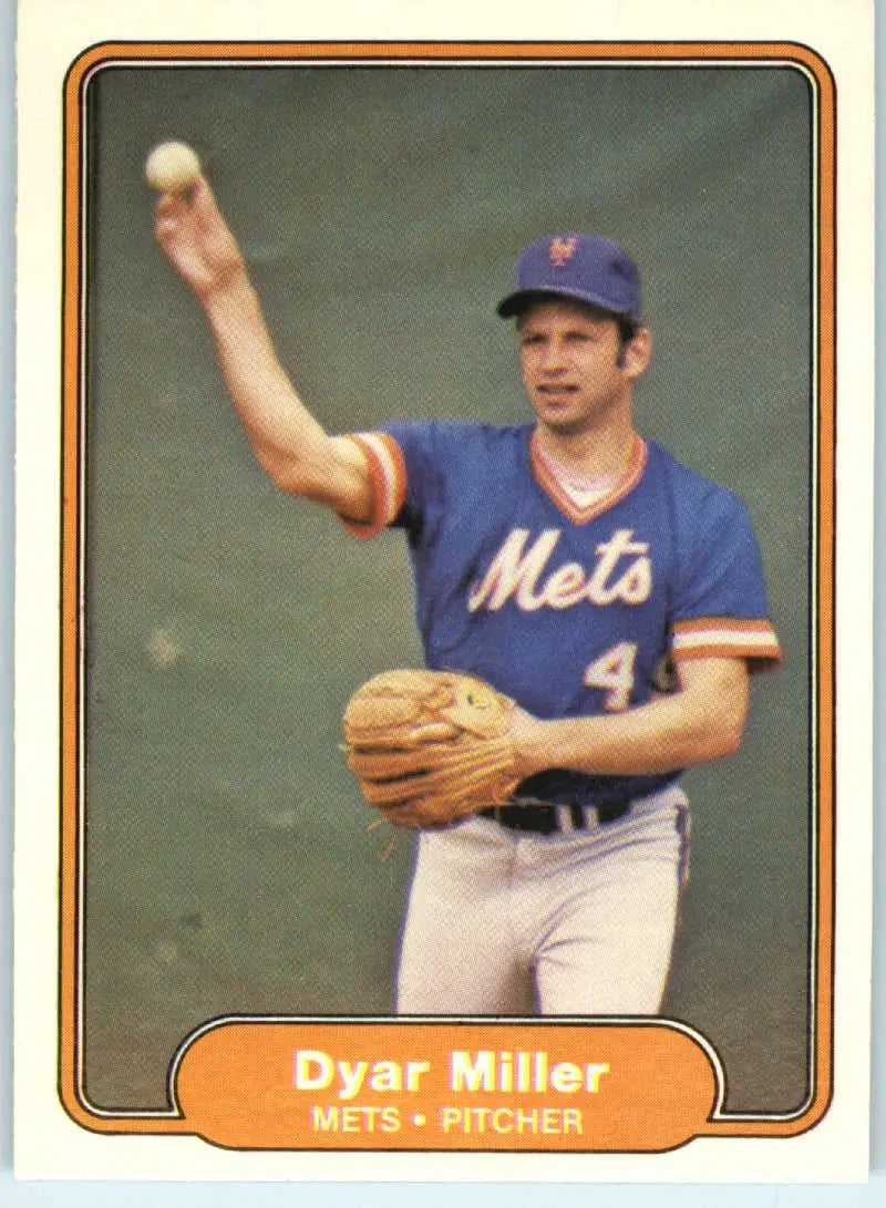 1982 Fleer #534 Dyar Miller EX Excellent New York Mets Baseball Card - Baseball Card Single