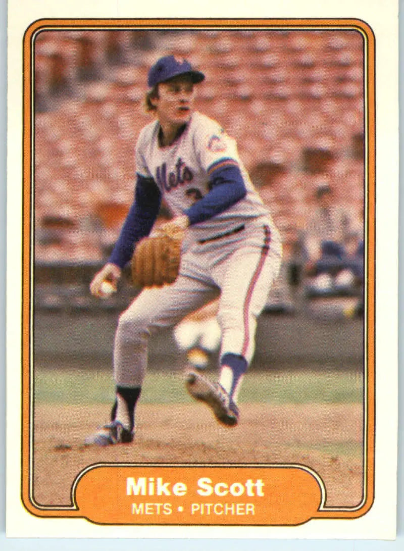 1982 Fleer #535 Mike Scott EX Excellent New York Mets Baseball Card - Baseball Card Single