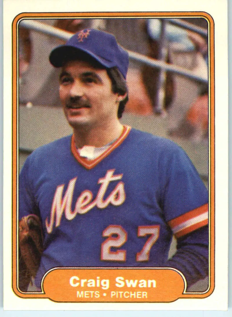 1982 Fleer #538 Craig Swan EX Excellent New York Mets Baseball Card - Baseball Card Single