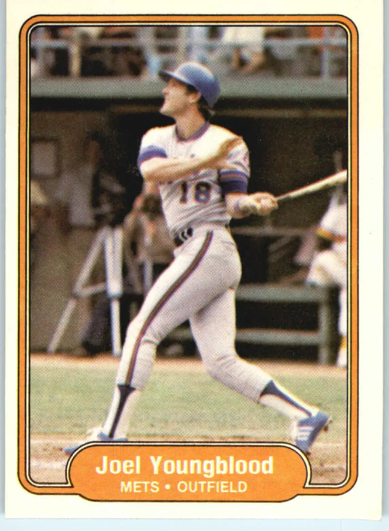 1982 Fleer #543 Joel Youngblood EX Excellent New York Mets Baseball Card - Baseball Card Single