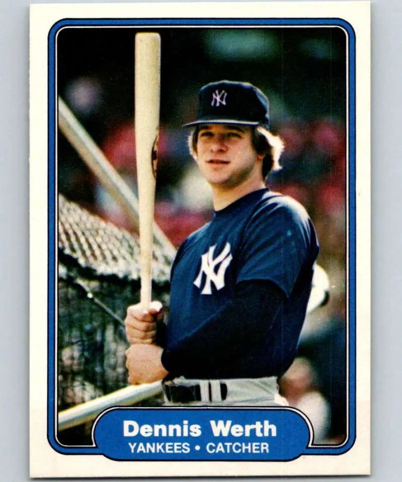 1982 Fleer #55 Dennis Werth EX Excellent New York Yankees Baseball Card - Baseball Card Single