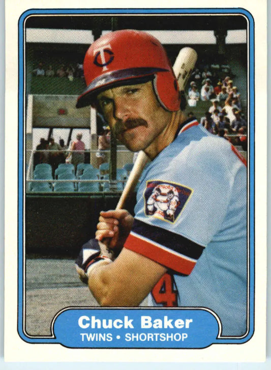 1982 Fleer #561 Chuck Baker EX Excellent Minnesota Twins Baseball Card - Baseball Card Single