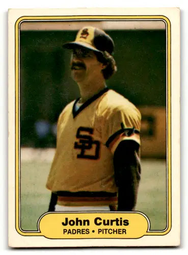 Original gloss 1982 Fleer John Curtis baseball card featuring John Curtis Padres player